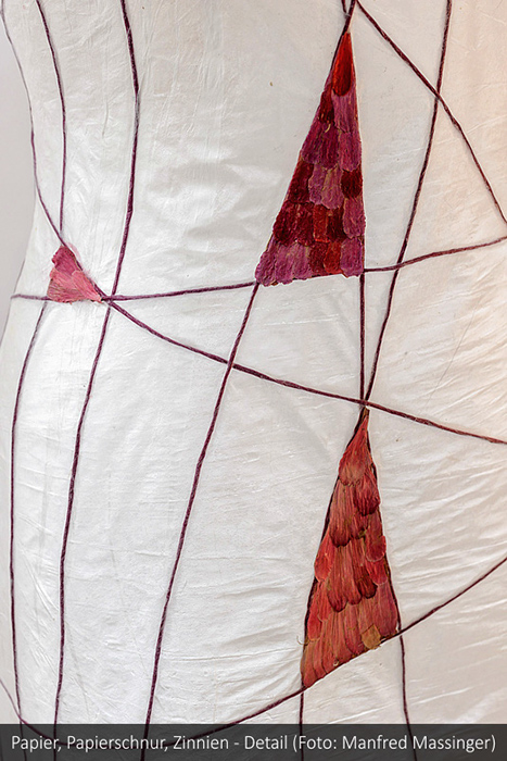 Papierkleid - Papier, Zinnien - Detail