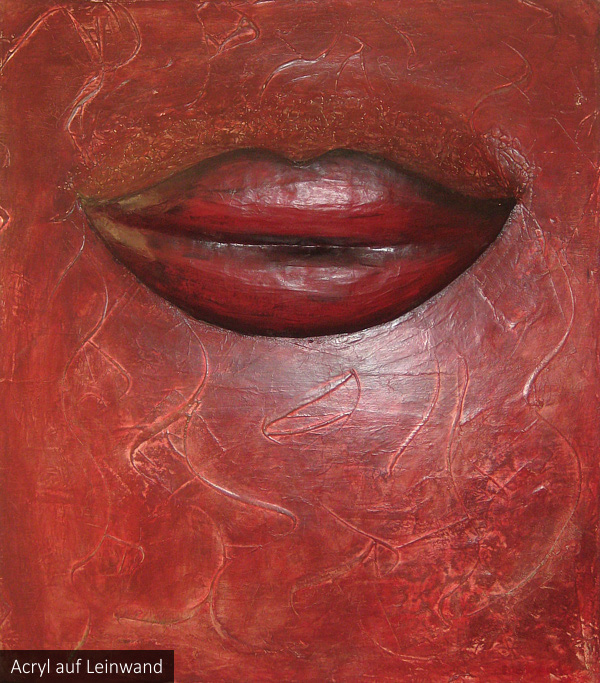 Lippen - Acryl auf Leinwand